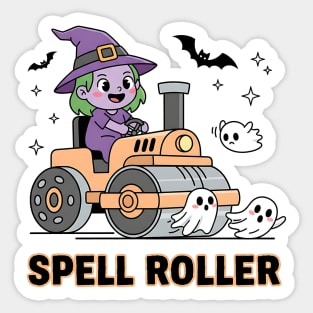 Spell Roller – Witch Steamroller Ghost Ride Sticker